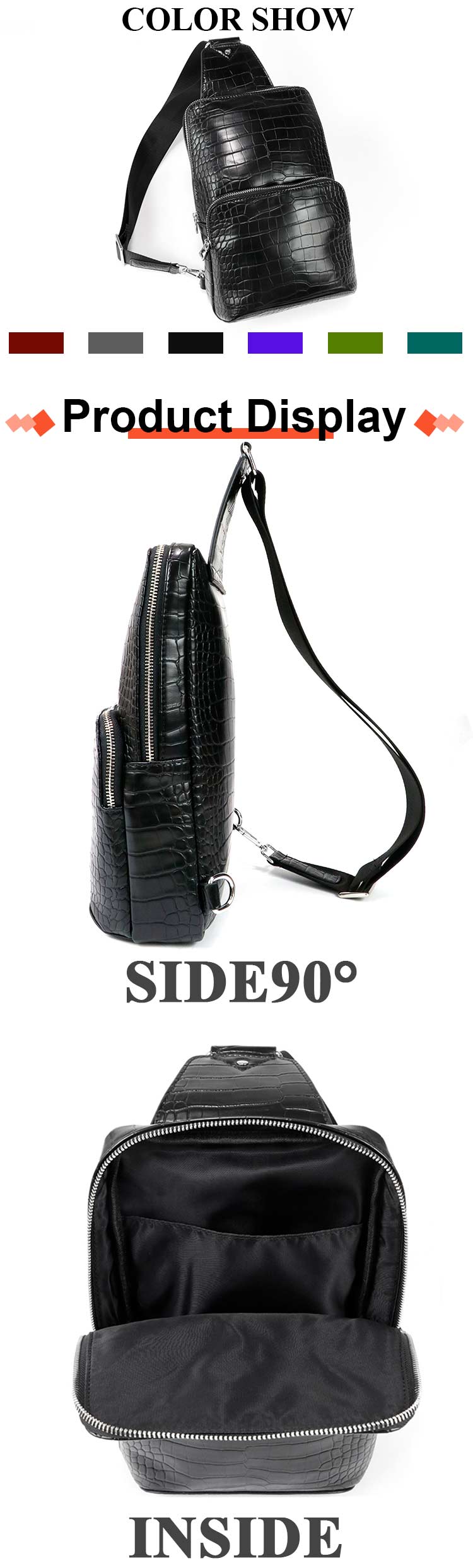 leather chest bag for men