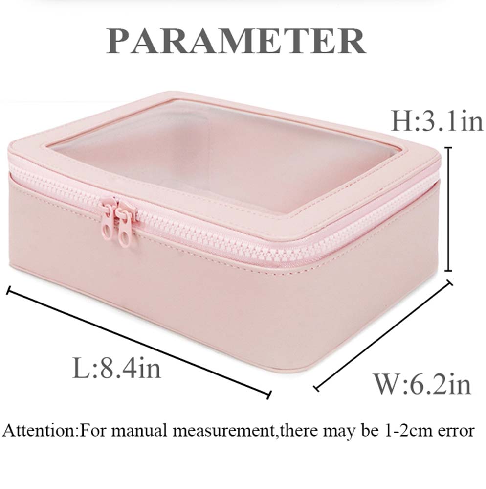 Pink zipper makeup box