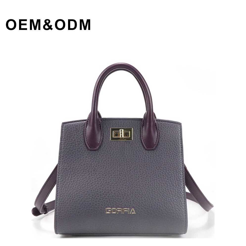 ODM Purple Leather Handbag