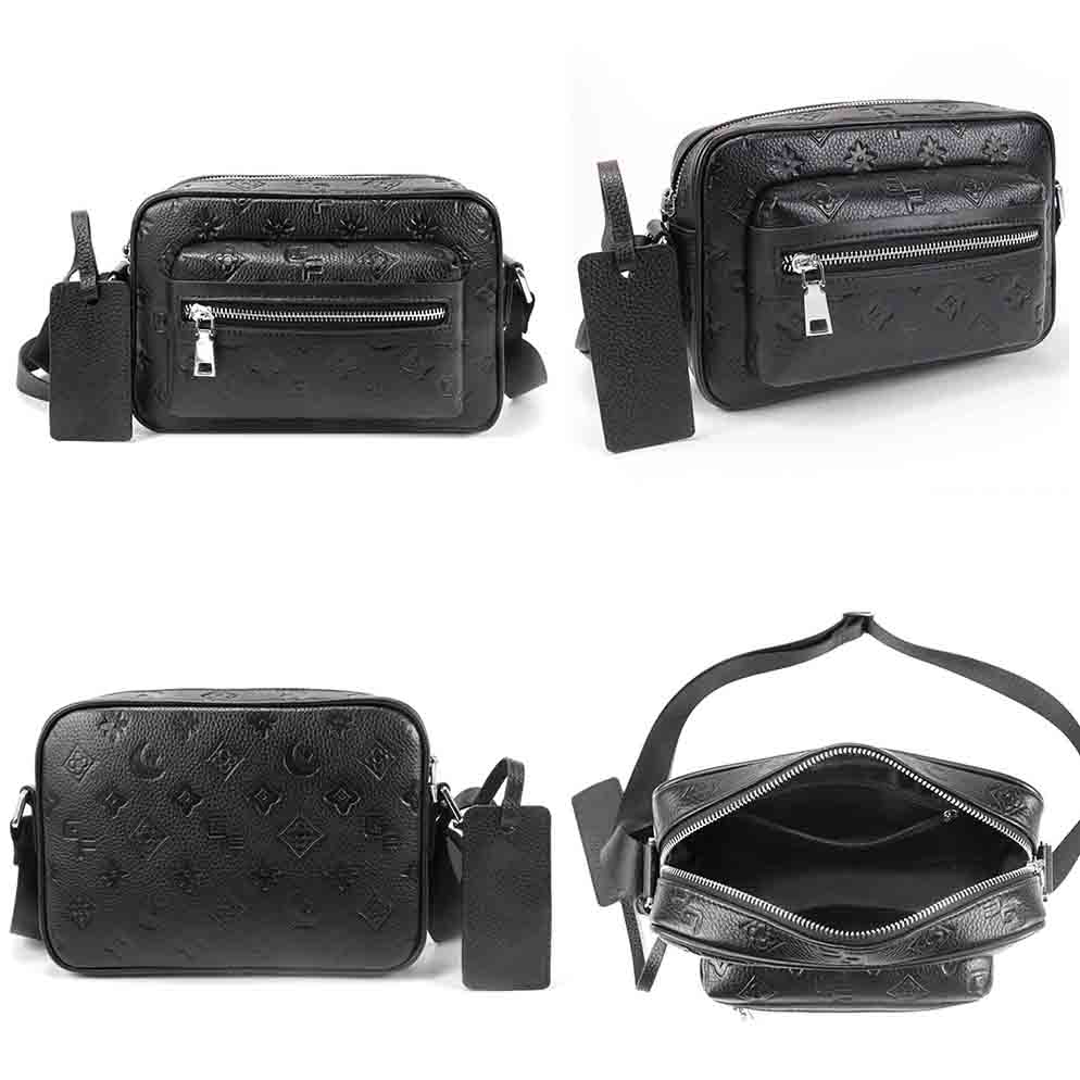 Black printed men's bag